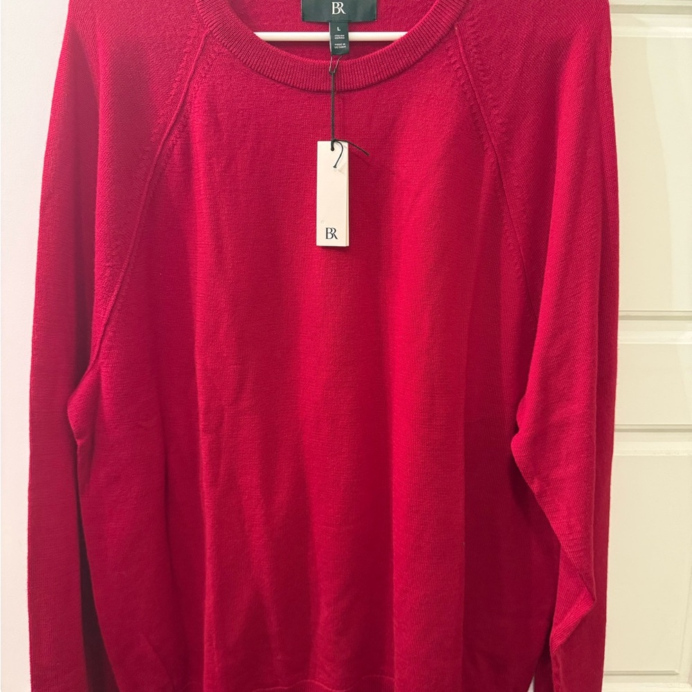 NWT Banana Republic Women's Bold Red Wool Crew Neck Sweater